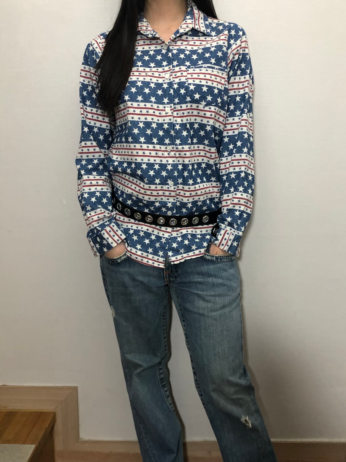 빈티지 스타 패턴 셔츠 상품이미지2