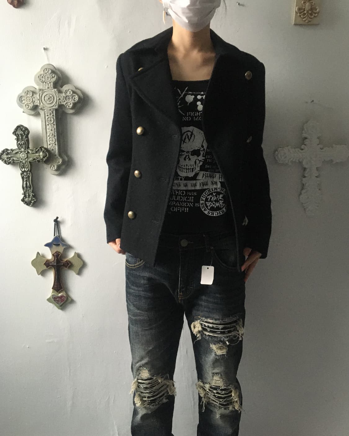 Double button woolen rider jacket 상품이미지7