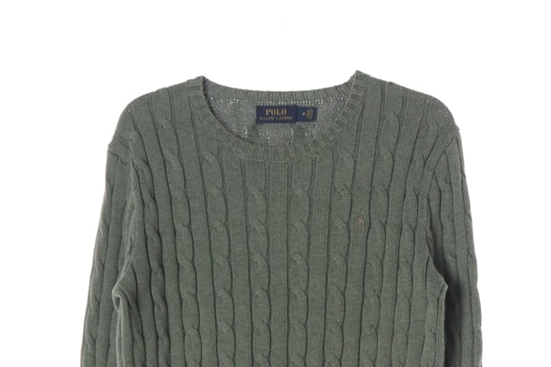 폴로 랄프로렌 케이블 꽈배기 니트 올리브 카키 M 상품이미지3