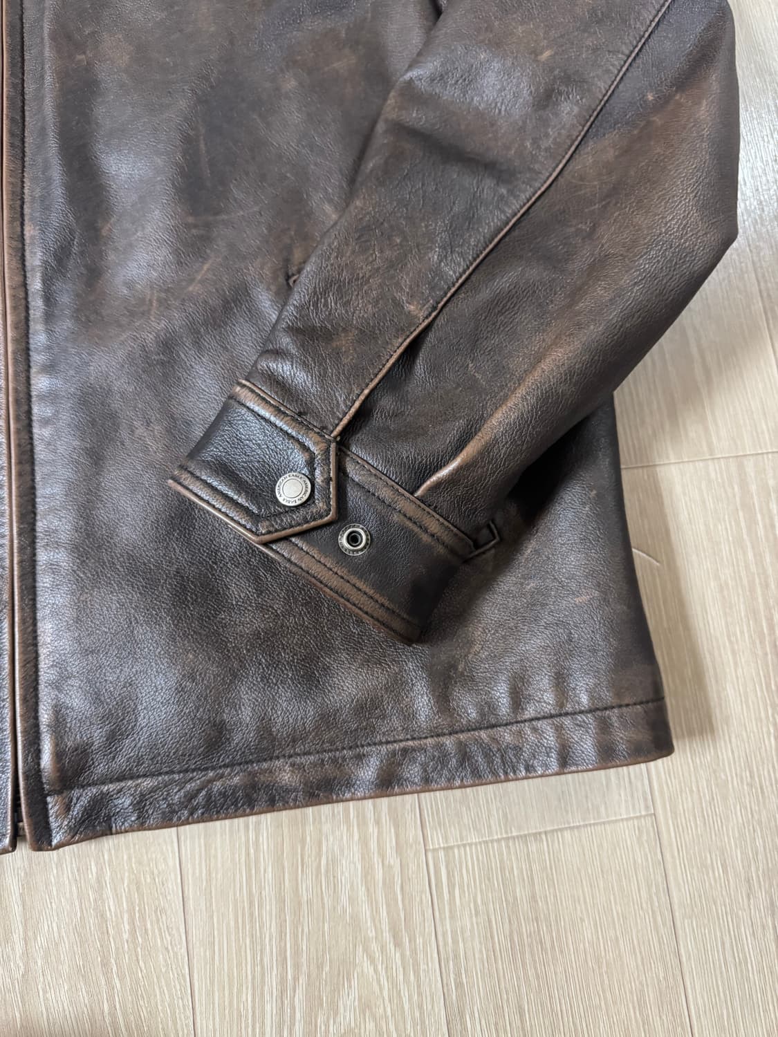 L 아메리칸이글 스포츠 브라운 레더 자켓 /뉴스보이맛 더블알엘 상품이미지5