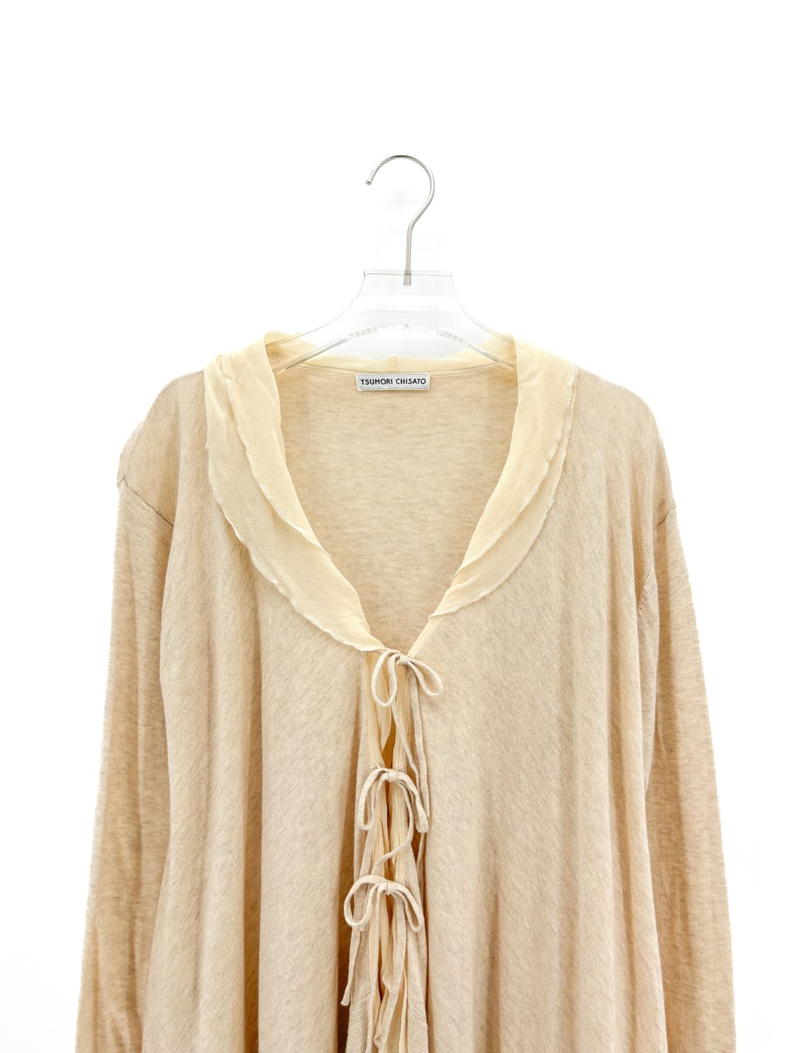 츠모리 치사토 캐시미어 블렌드 리본 러플 가디건 상품이미지2