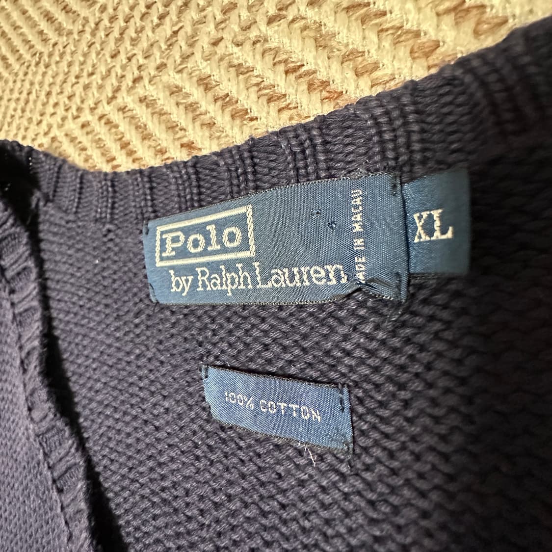 POLO RALPH LAUREN cotton knit vest navy 상품이미지4