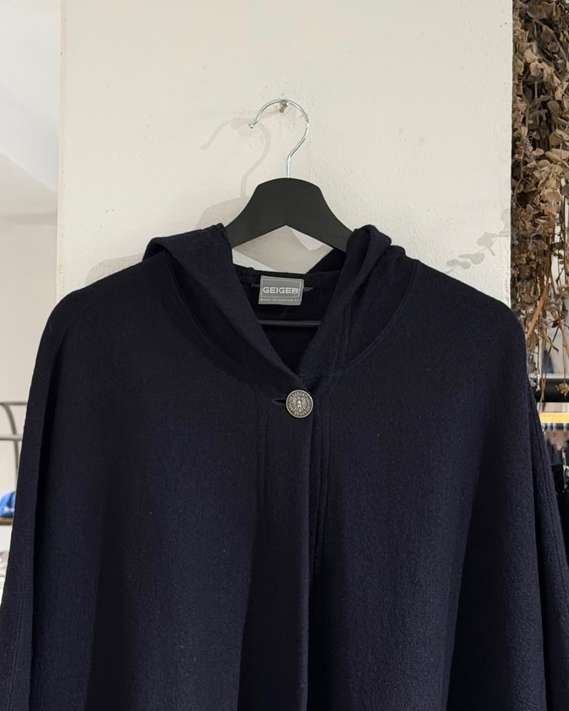 가이거 네이비 울 후드 케이프 상품이미지4