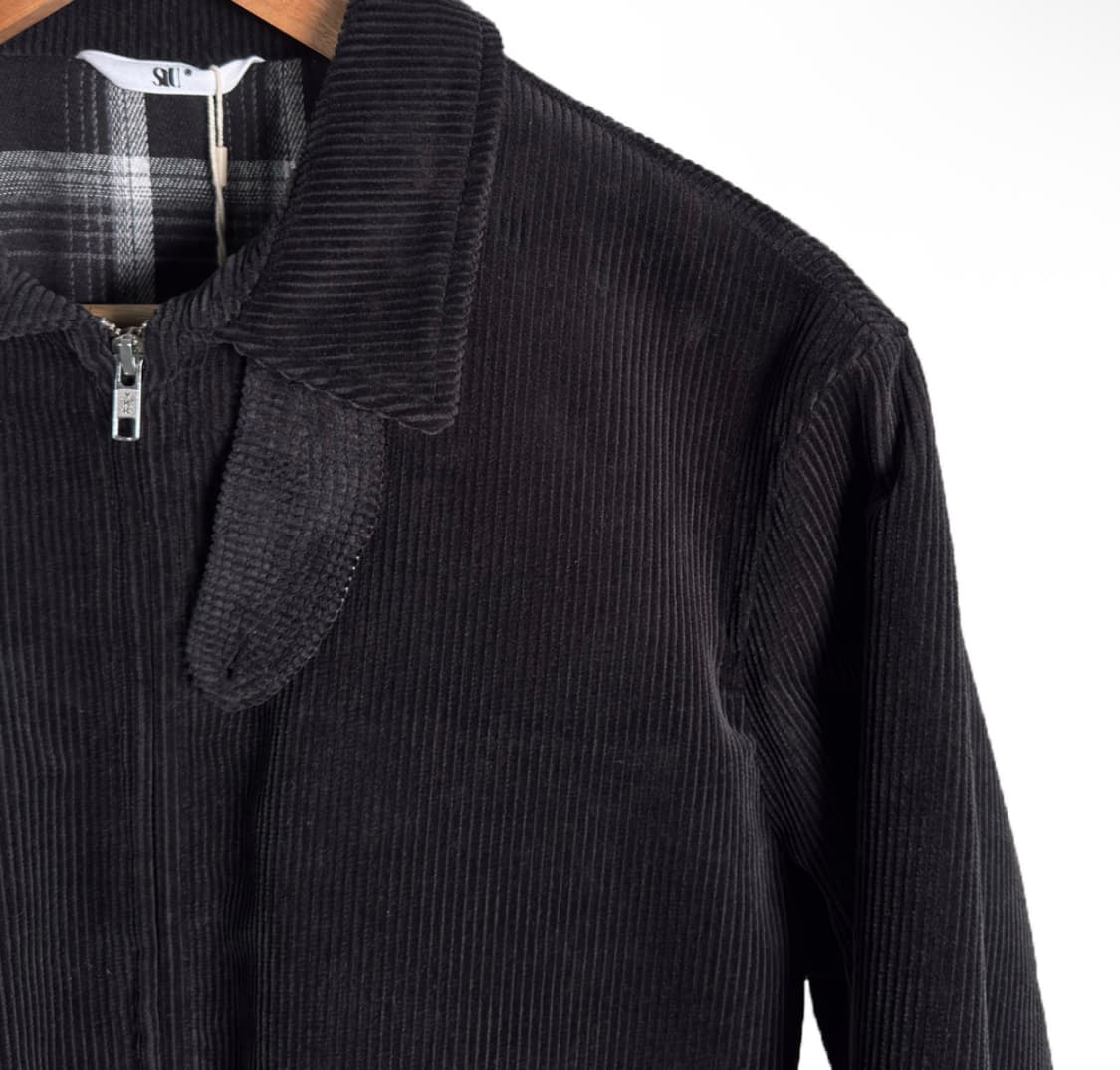 [M] STU 에스티유 남성 스트랩 코듀로이 블루종 자켓 블랙 상품이미지4