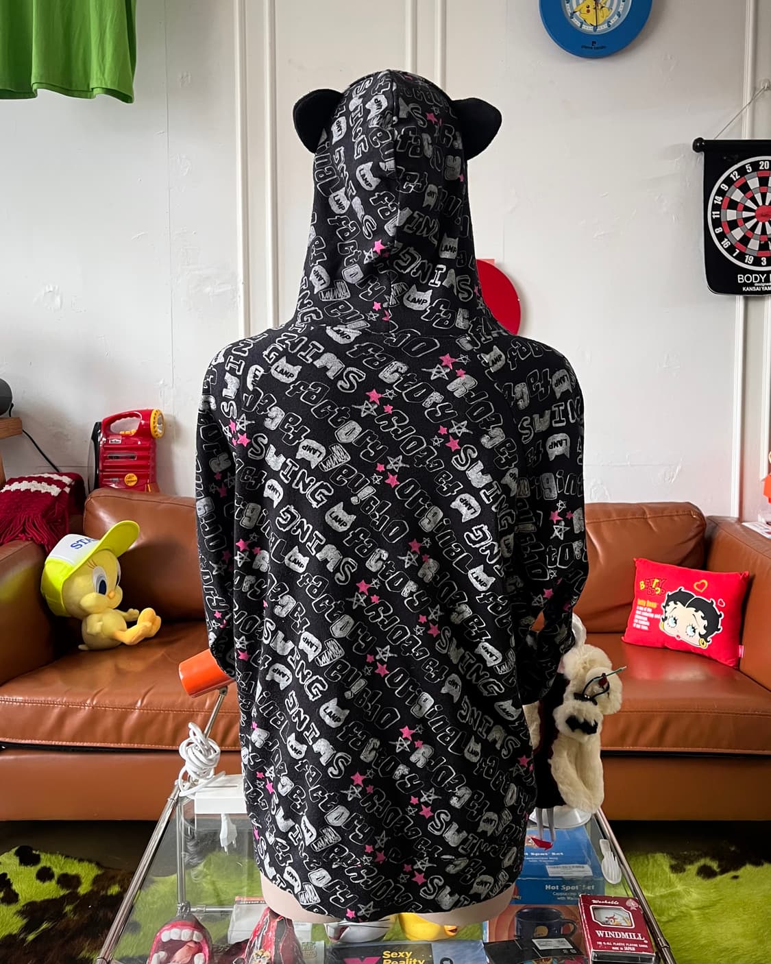 COLZA Graphic Pattern Ears Hood Zip-up 상품이미지3