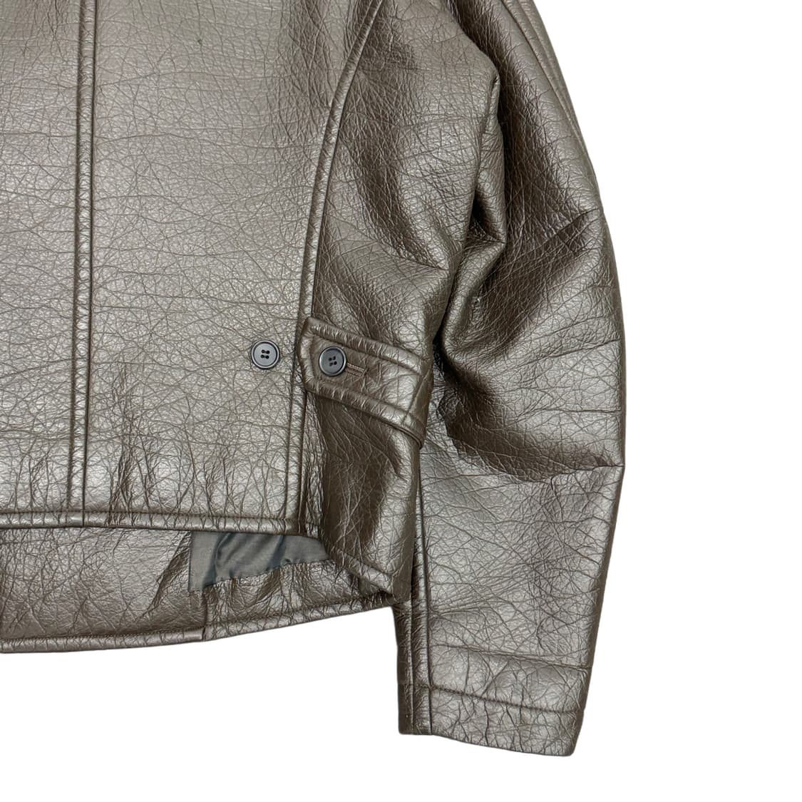 90s) Men eco leather pea coat 상품이미지6