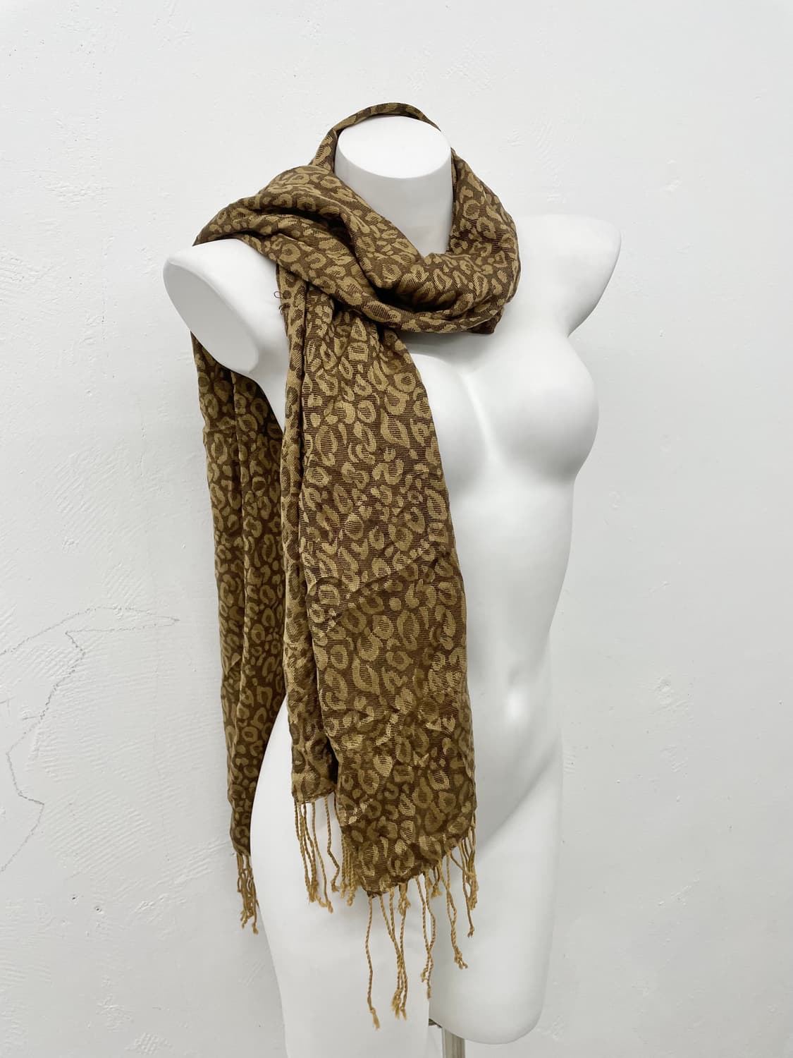 갸루 레오파드 수술 머플러 상품이미지1