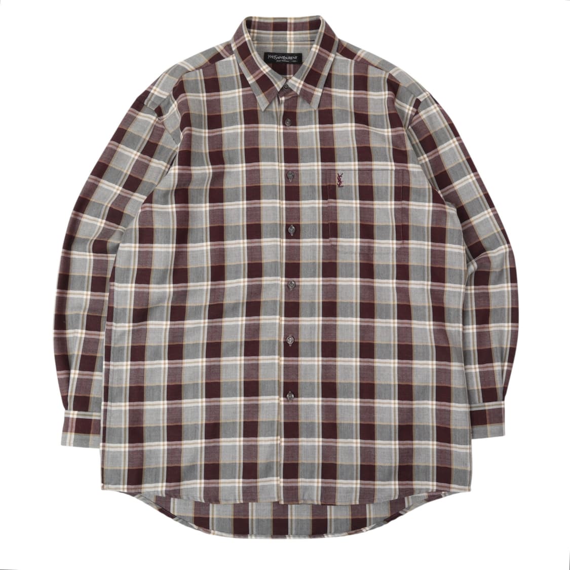 입생로랑 뿌르 옴므 브라운 플레이드 체크 셔츠 상품이미지1