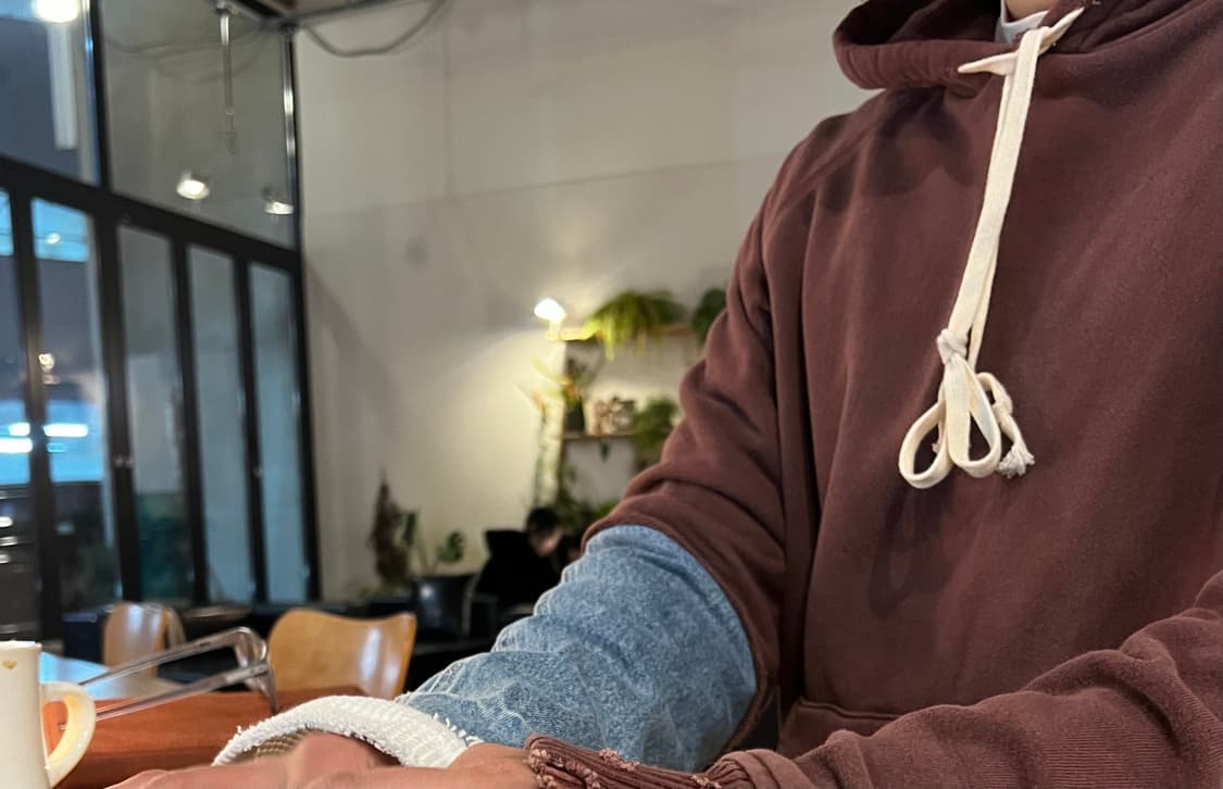 그렉로렌 데님믹스 후드스웨트 상품이미지3