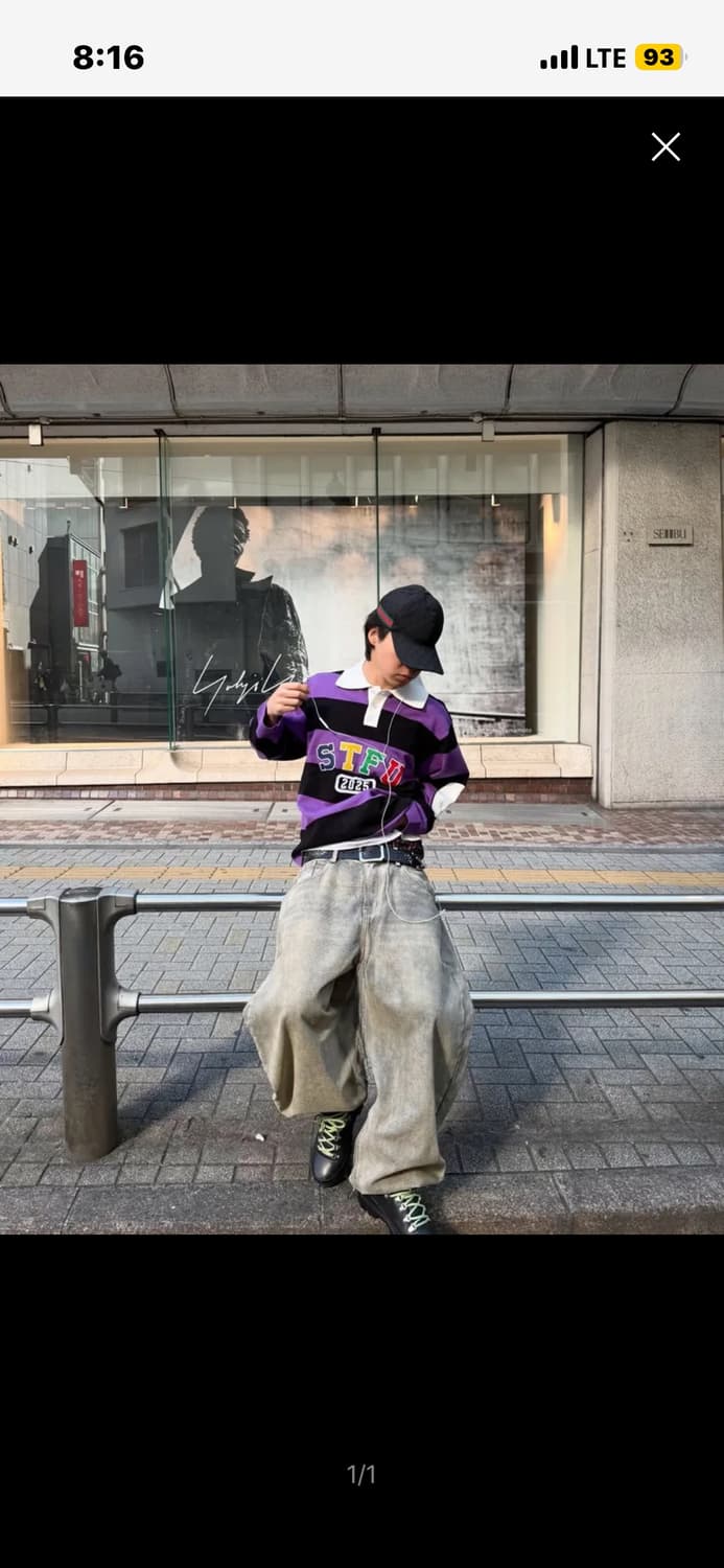오와이 와이드 볼륨 팬츠 더스트 인디고 상품이미지1