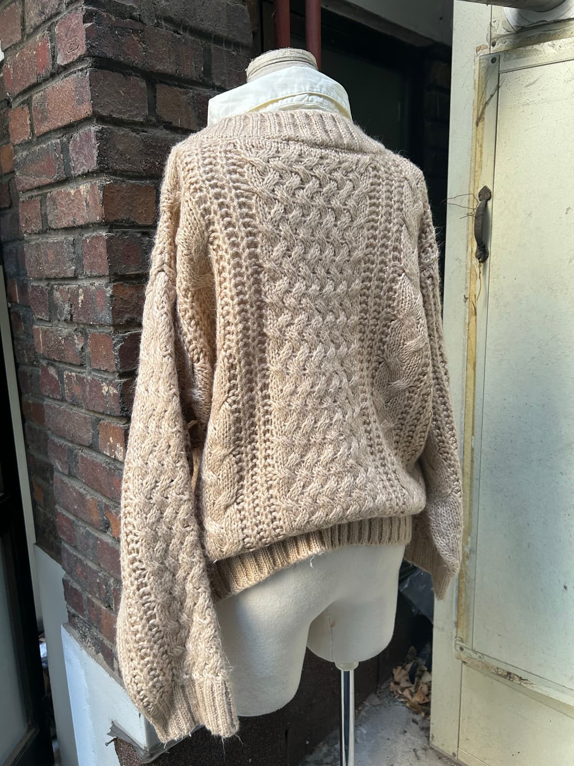 2000s ingni 레이어드 케이블 니트 셔츠 상품이미지2