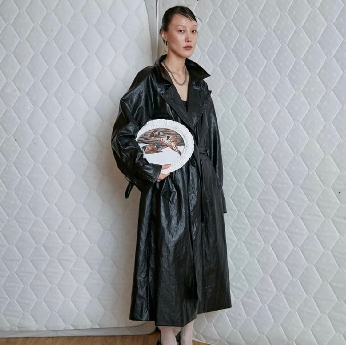 Nache 레더 트랜치코트 상품이미지1