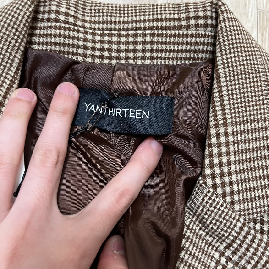 얀13 남성 정장 체크 블레이저 M/95 상품이미지4