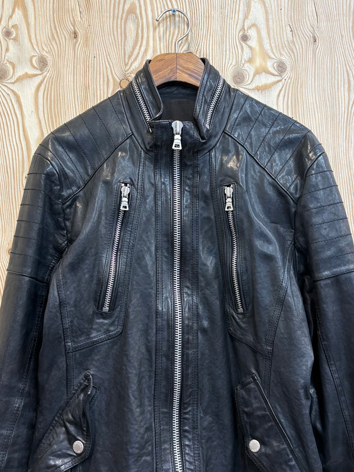 00s 게스 램스킨 라이더 자켓 상품이미지2