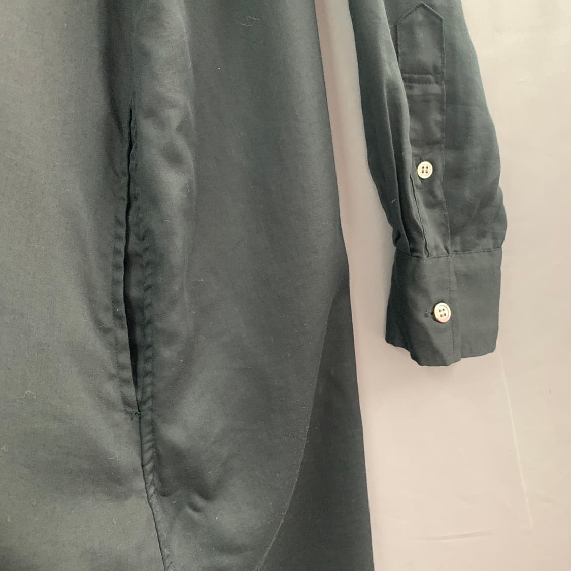 M ZUCCA 주카 오버핏 블랙 셔츠 롱 원피스 상품이미지5