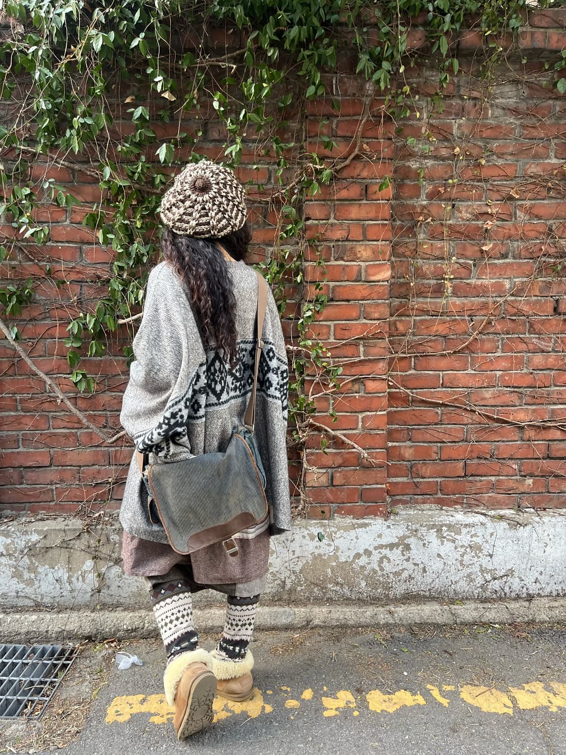 빈티지 데님 메신저 크로스 백 상품이미지6