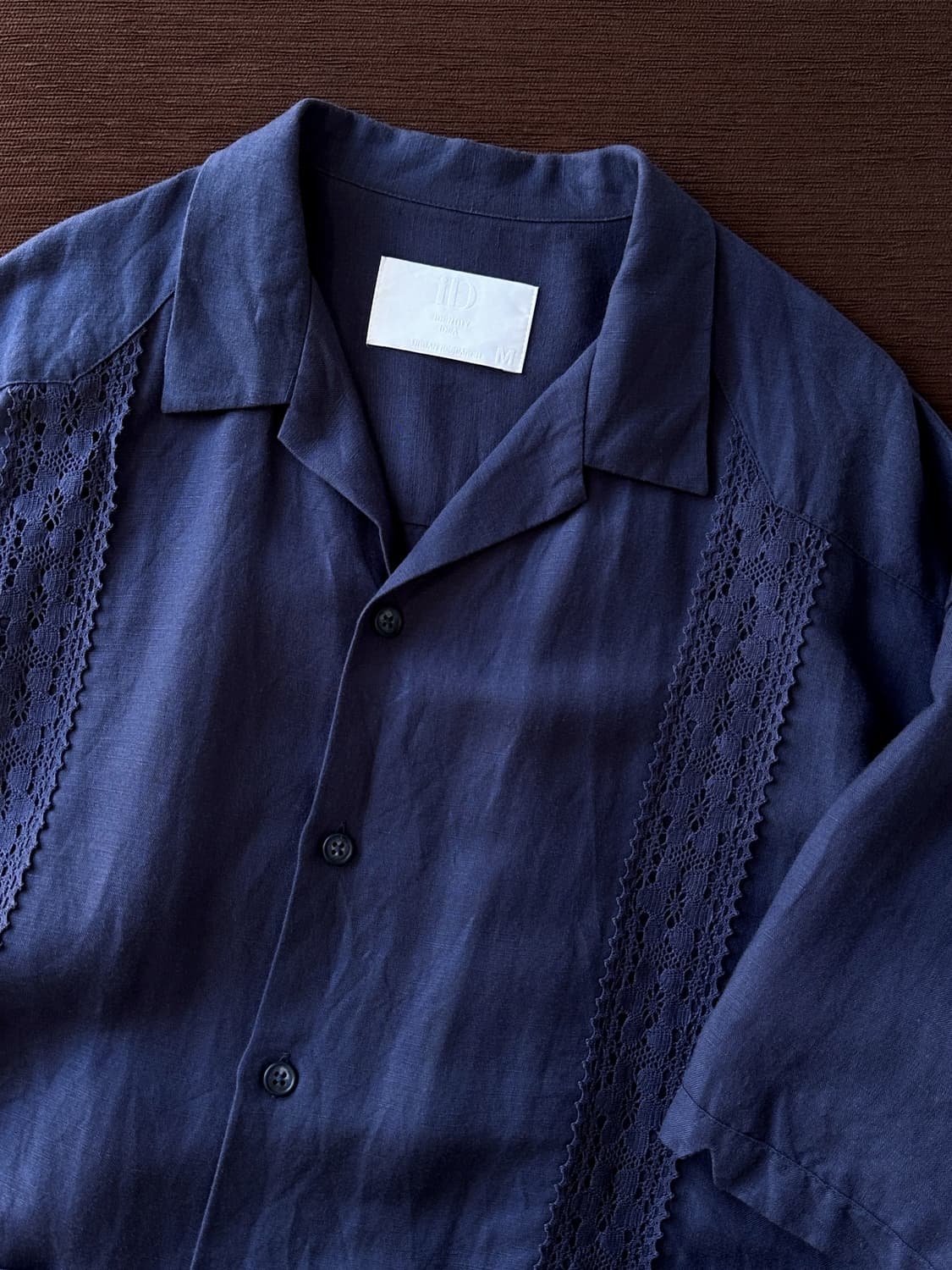 Natural linen rayon guayabera shirt 상품이미지2