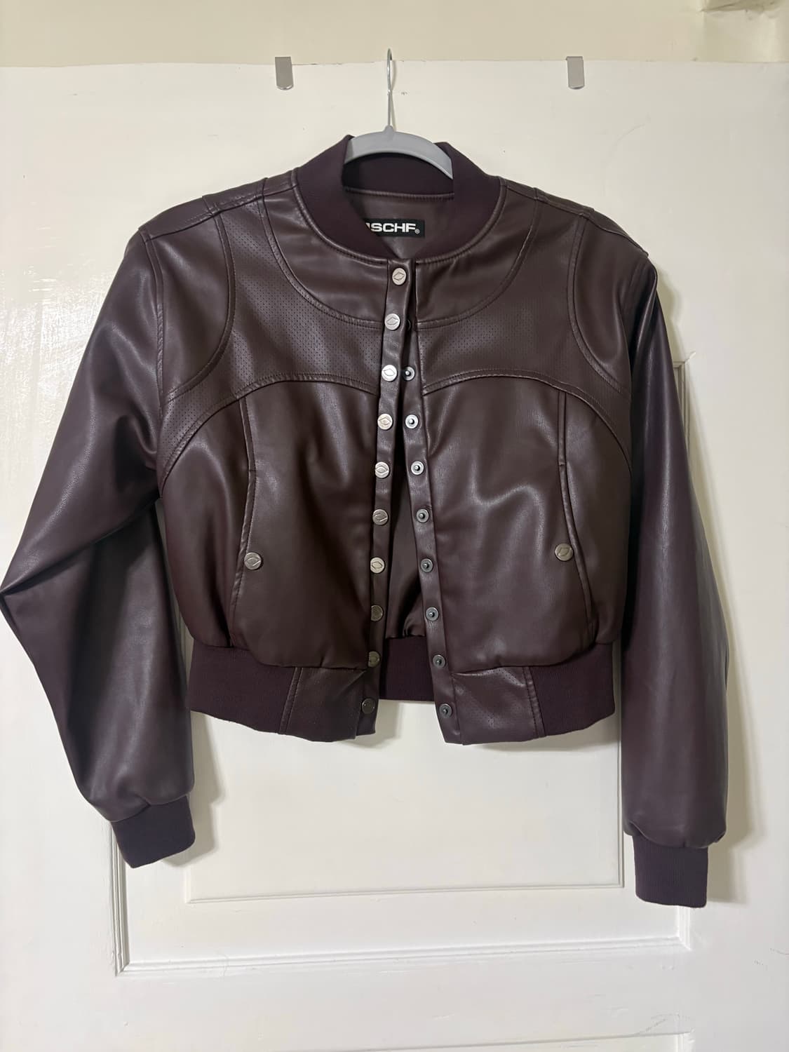 미스치프 레더 봄버자켓 버건디 상품이미지2