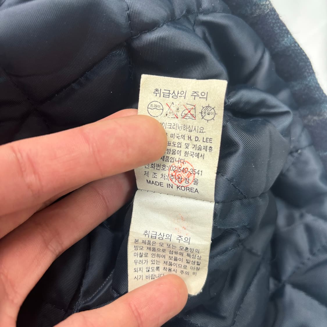 90s Lee 빈티지 그린 체크 울 자켓 XL 상품이미지9