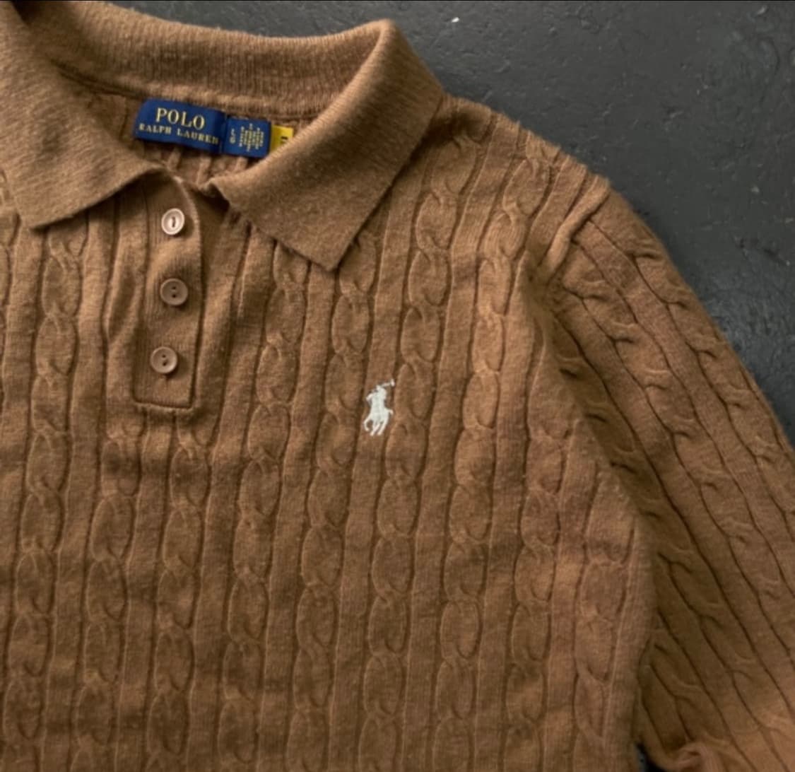 폴로 랄프로렌 꽈배기 니트 카라티 상품이미지6
