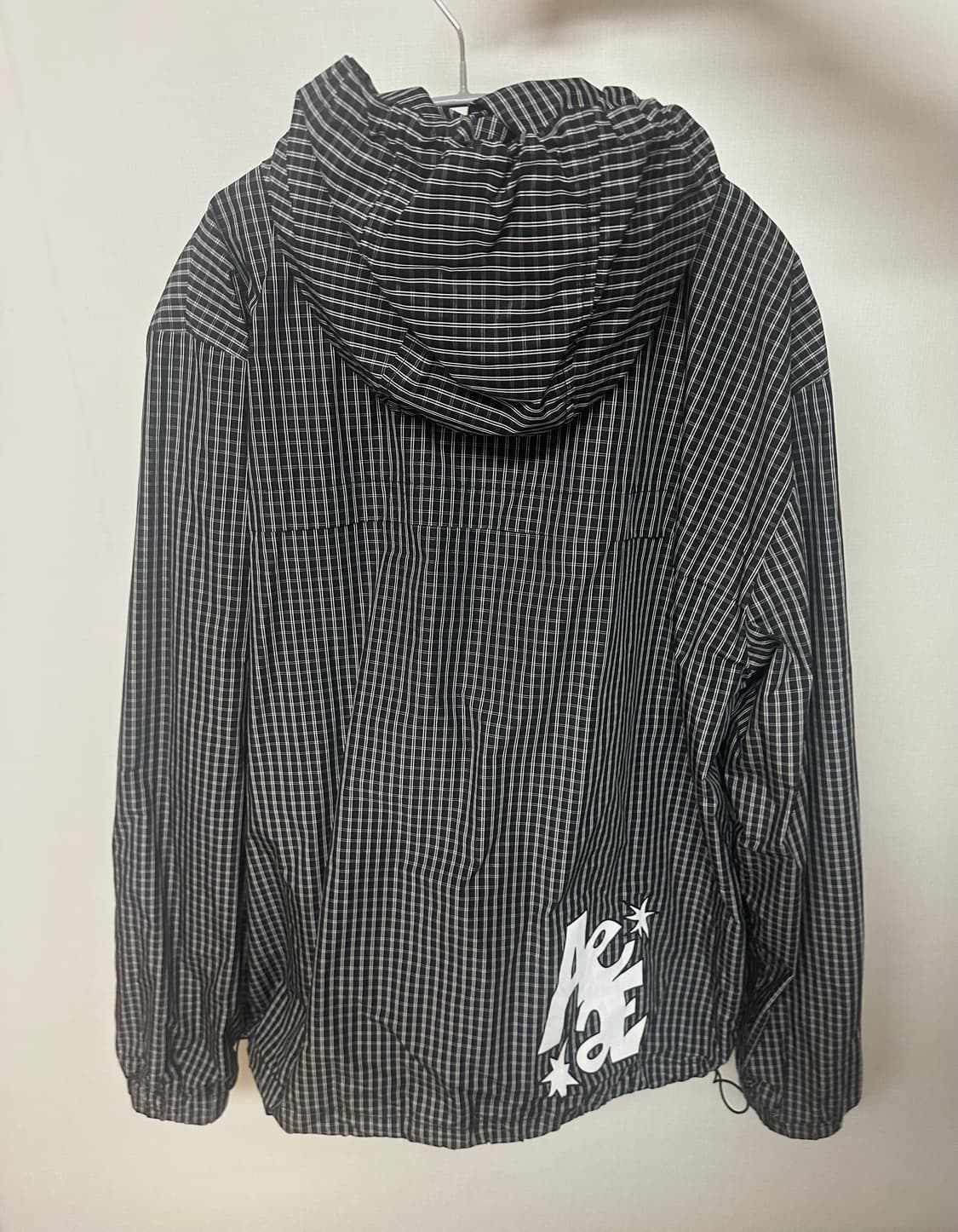aeae 체크 후드 점퍼 바람막이 블랙 2size 상품이미지2