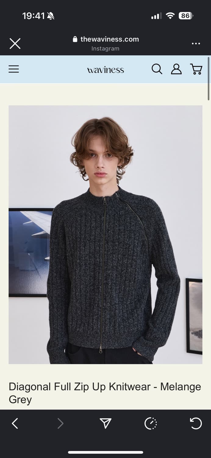 웨이비니스 풀집업니트 멜란지그레이 상품이미지1