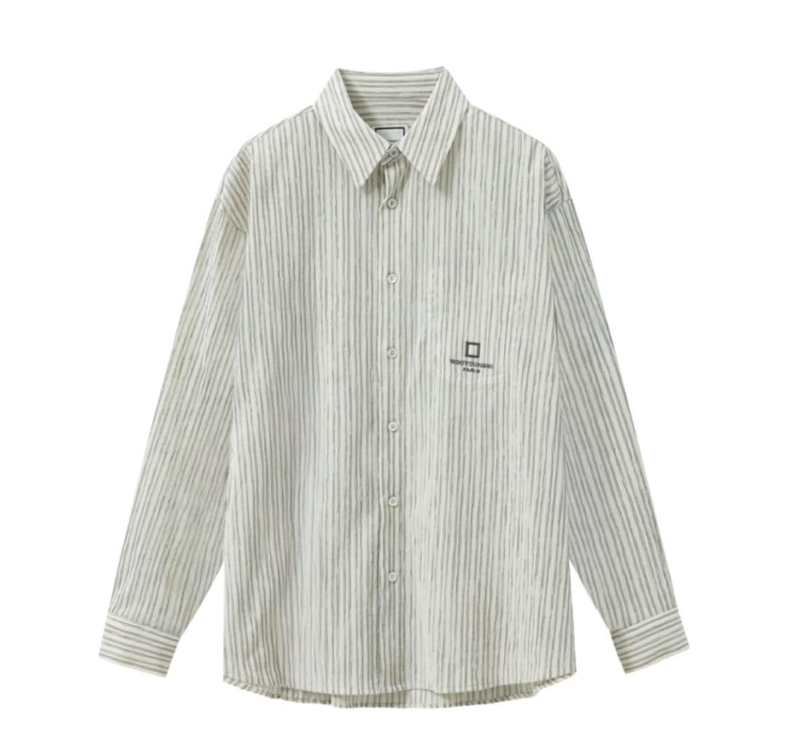 우영미 25SS 스트라이프 셔츠 아이보리 상품이미지1