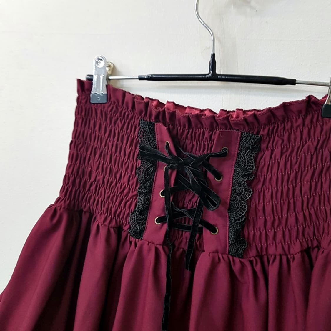 axes femme 밴딩 스커트 버건디 상품이미지2