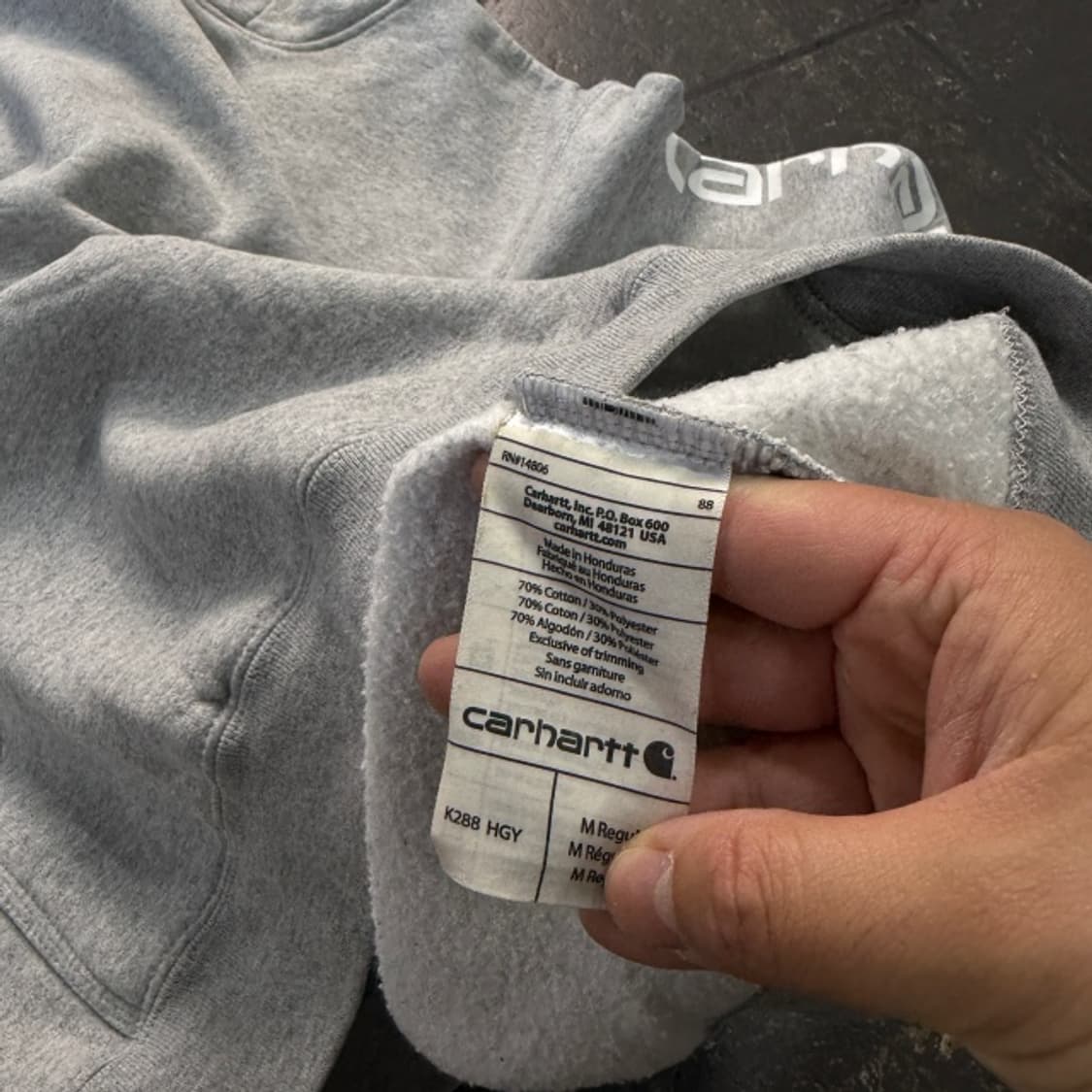 100 칼하트 암 로고 후드티  상품이미지5