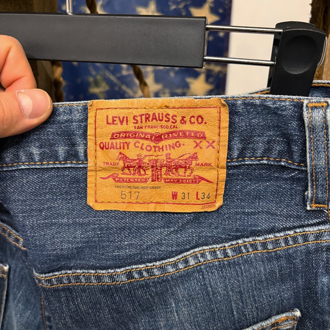 00s 리바이스 517 부츠컷 빈티지워싱 인디고 블루 데님팬츠 N393 상품이미지8