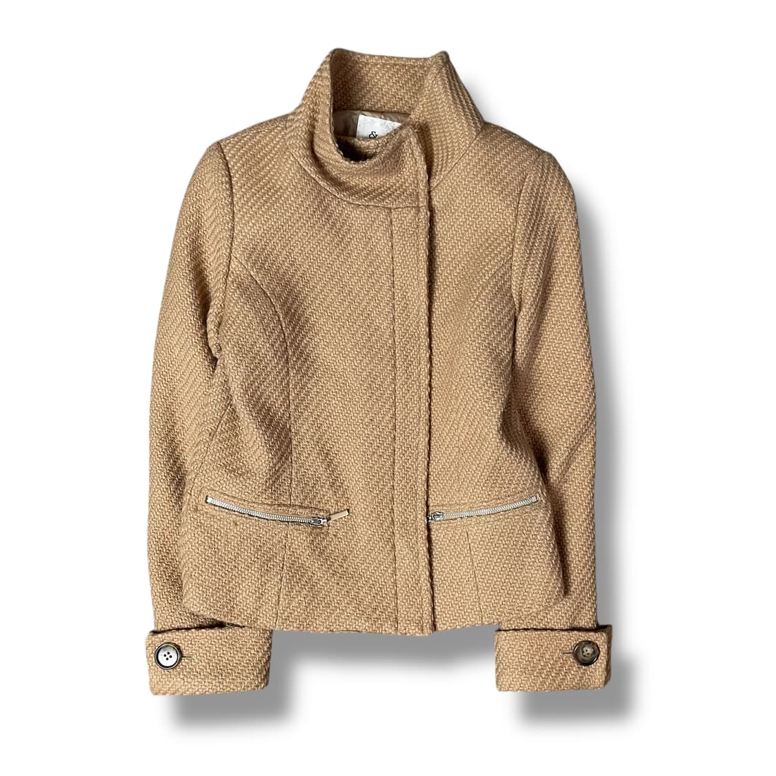 P&D 베이지 헤링본 스탠드카라 자켓 상품이미지1