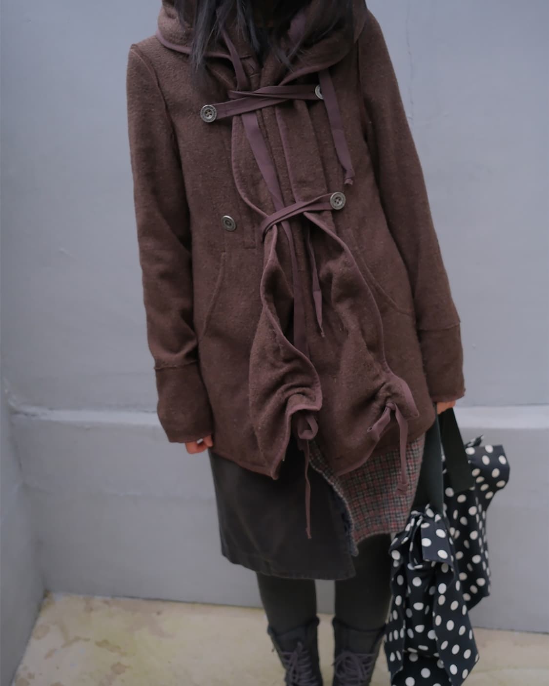 00s Bondage drape hood coat 상품이미지2