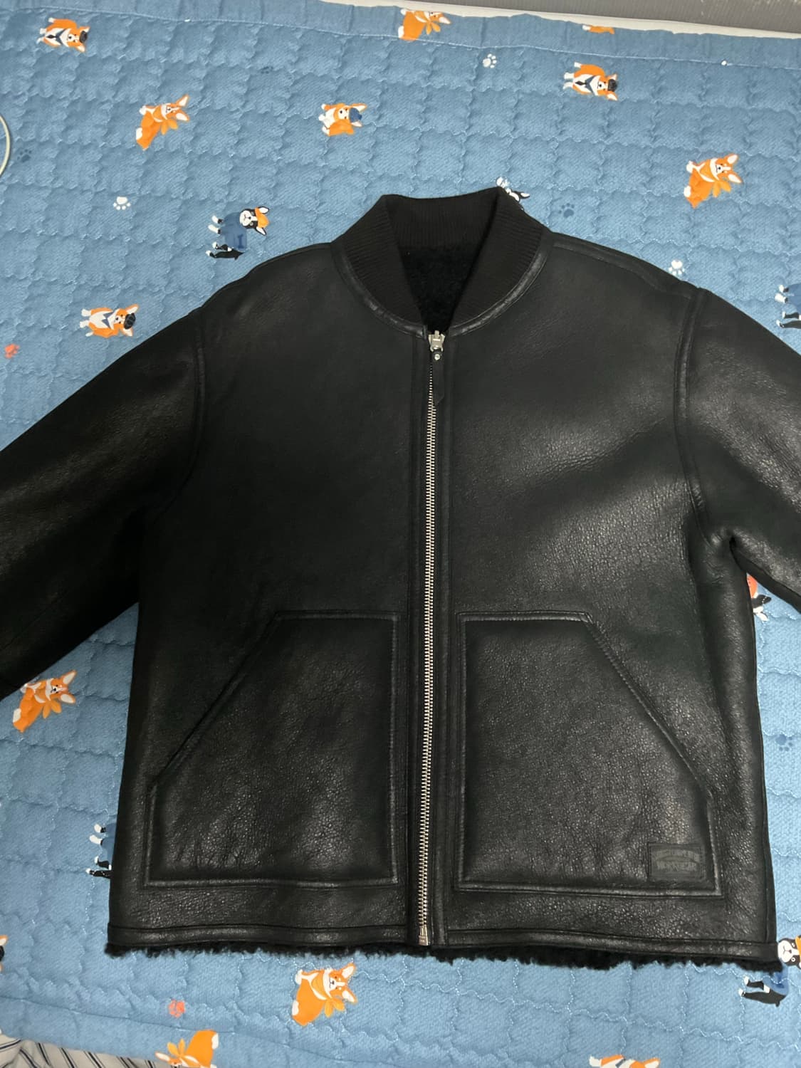 스투시 쉐어링 리버시블 봄버 레더 자켓 M 상품이미지3