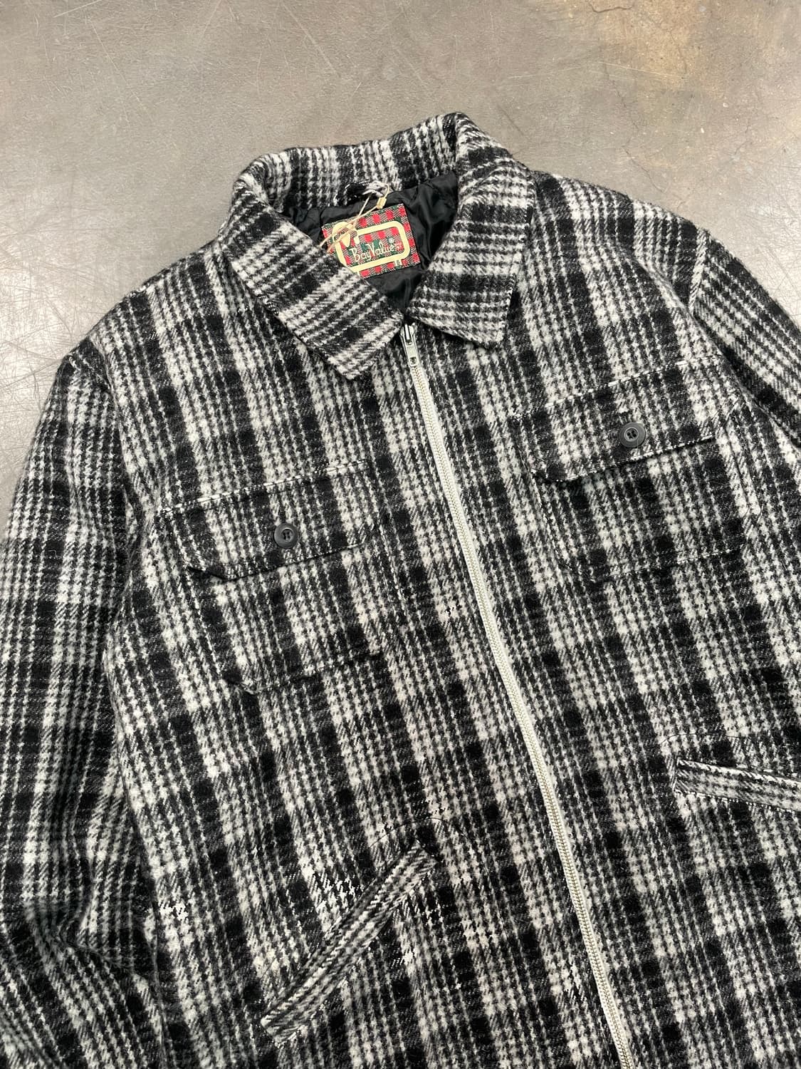 재팬 빈티지 울 체크 블루종 자켓 상품이미지2
