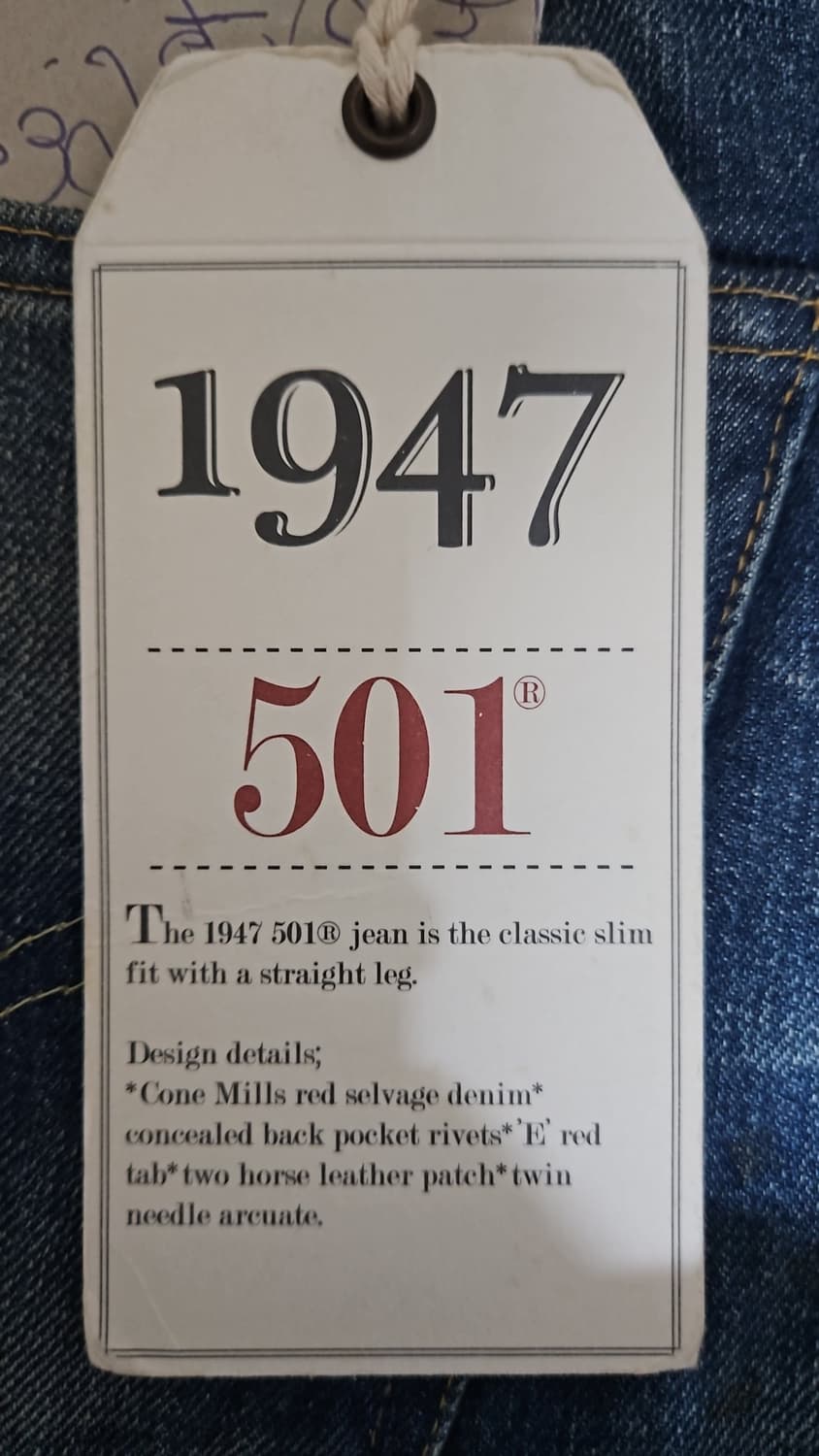 리바이스 LVC 1947 501 메모리 30x32 상품이미지5