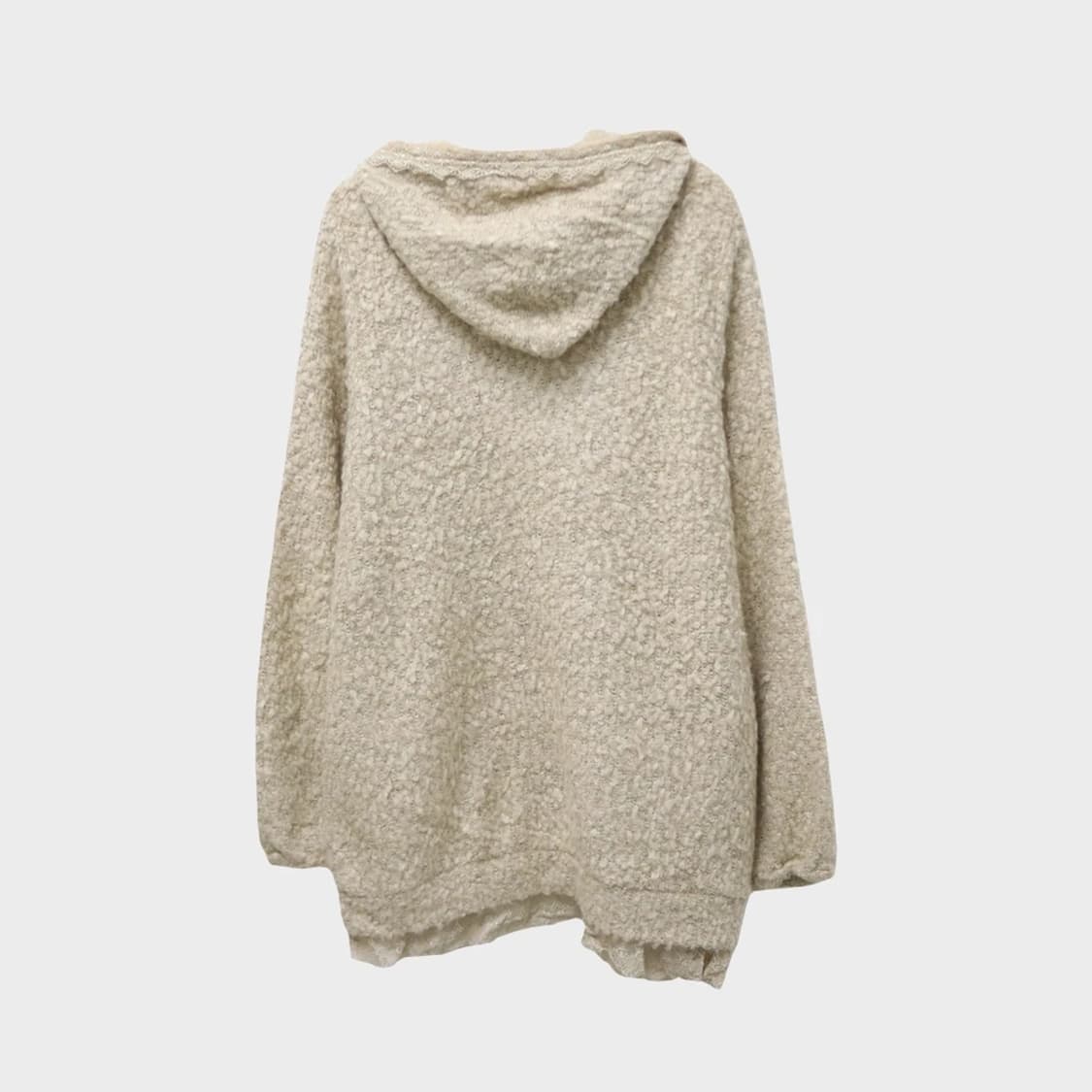 엑시즈팜 모리걸 부클  울 혼방 롱후드 집업 61515 상품이미지2