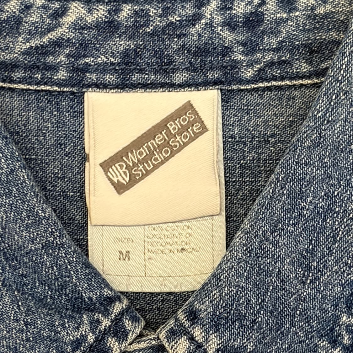 90s 미국 빈티지 루니툰즈 워너브라더스 연청 청남방 데님셔츠 상품이미지8