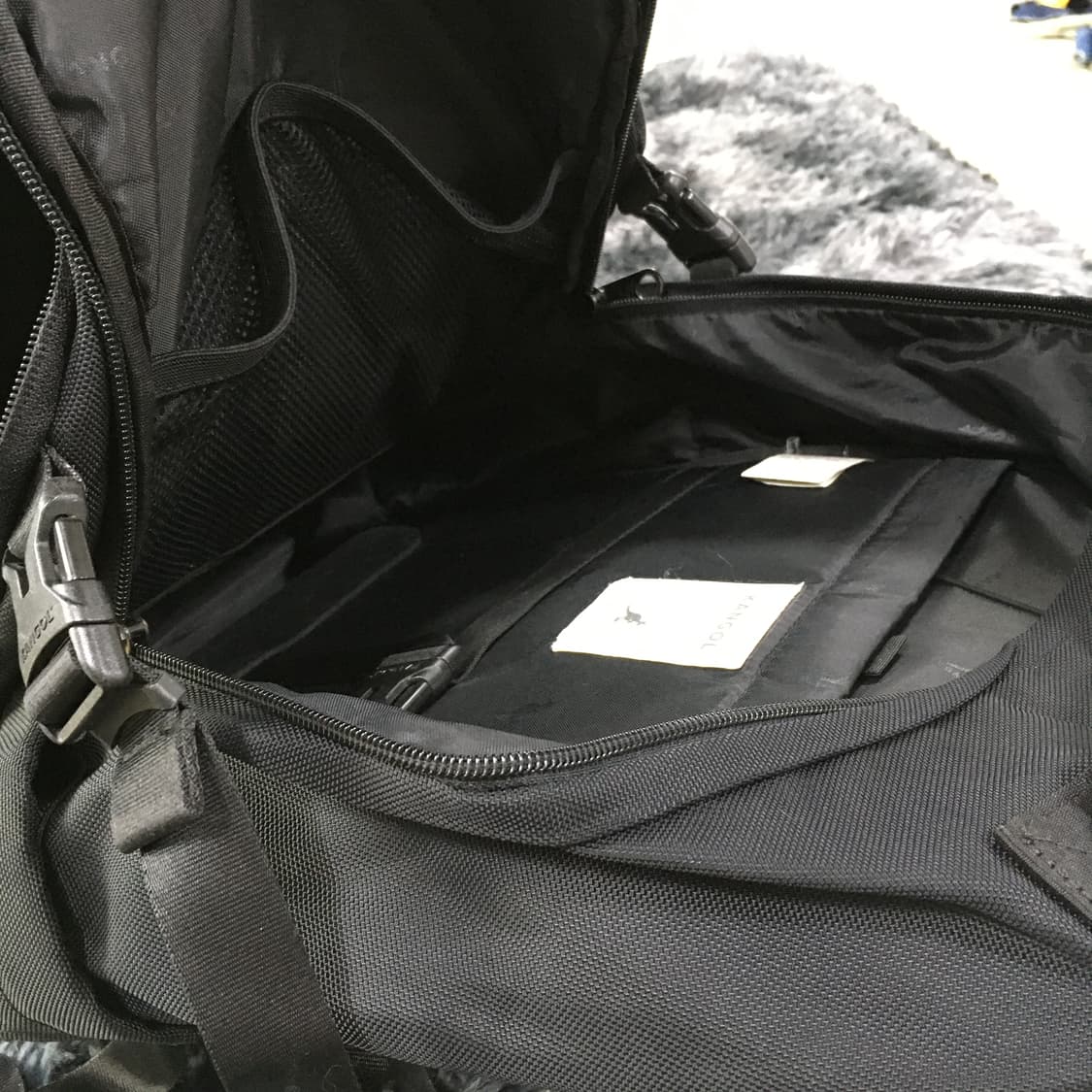 투티/0382 캉골 메쉬 백팩 블랙 멀티 수납 포켓 대용량 학생 가방 상품이미지10