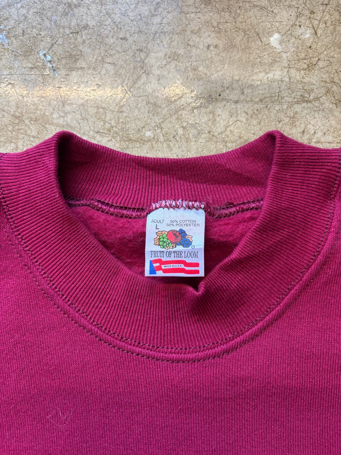 90s usa fruit of the loom 버건디 스웻 상품이미지4