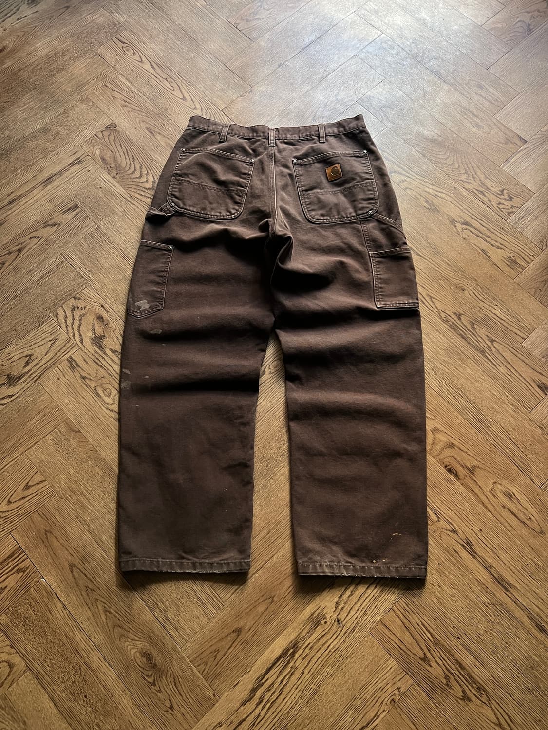 [34]칼하트 USA 빈티지 워싱 다크브라운 더블니 워크 팬츠 상품이미지7