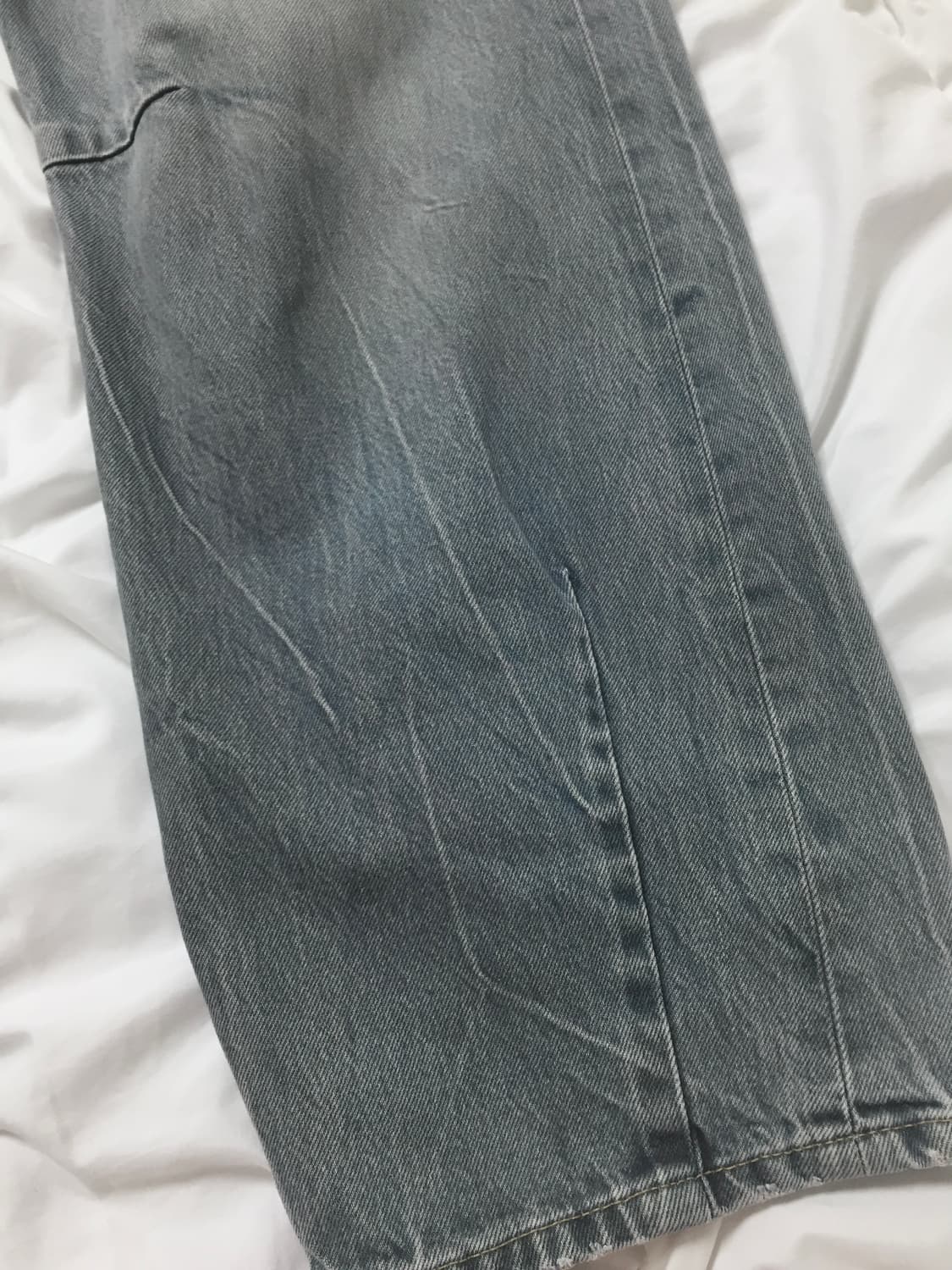 자라 빈티지 워싱 중청 데님 와이드 팬츠 상품이미지5