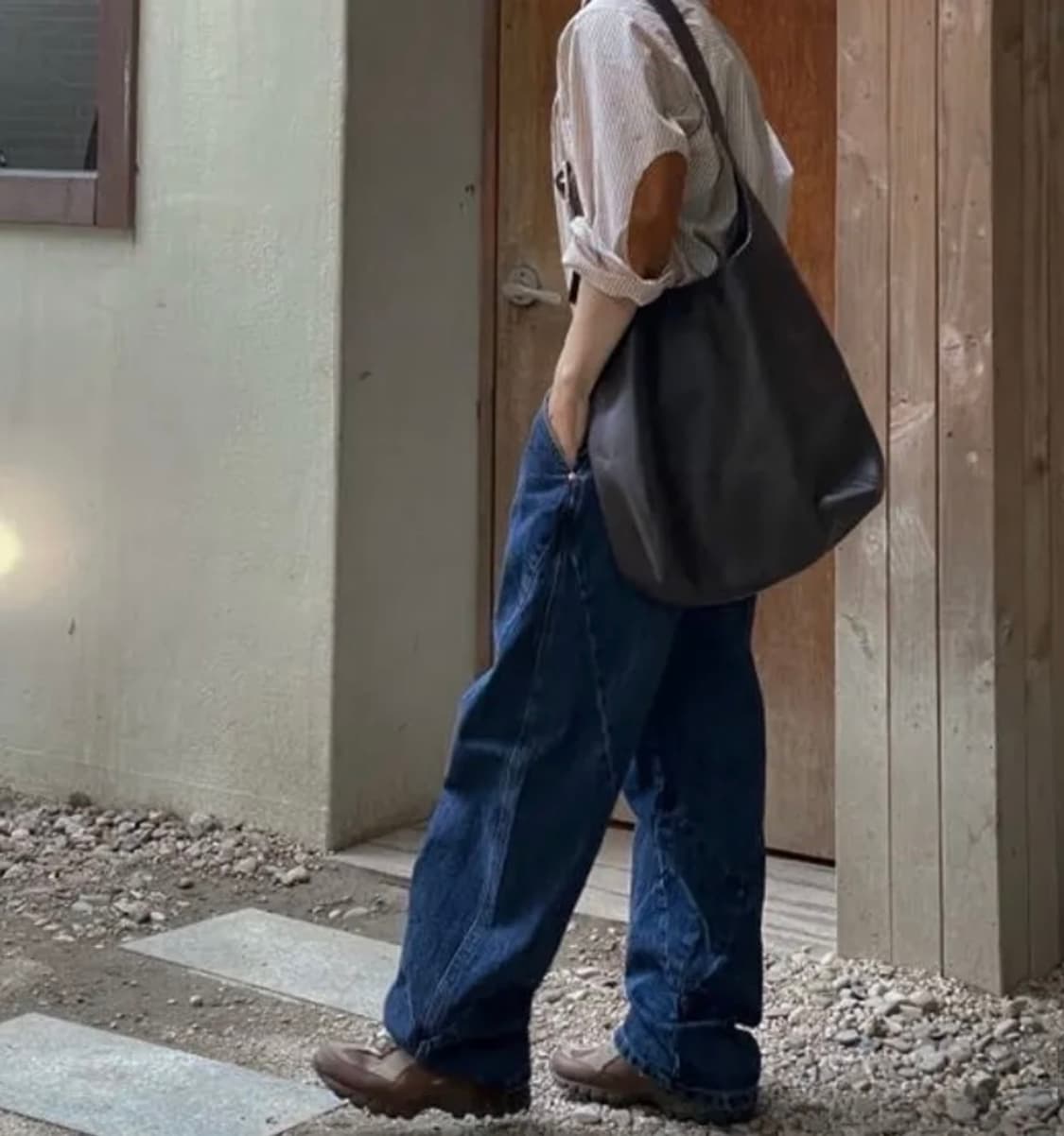 앤더슨벨 데님 팬츠 휴즈 보이 와이드 레그 진 상품이미지2