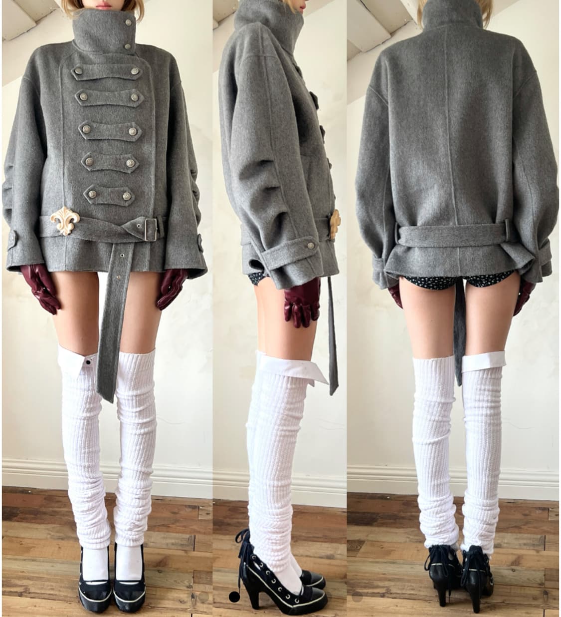 올드런드리 건건 더블 울 숏 코트  gun gun double 상품이미지2