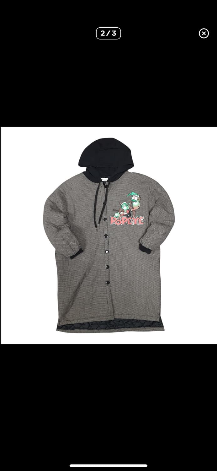 (바배) 뽀빠이 누빔 후드 점퍼 상품이미지2