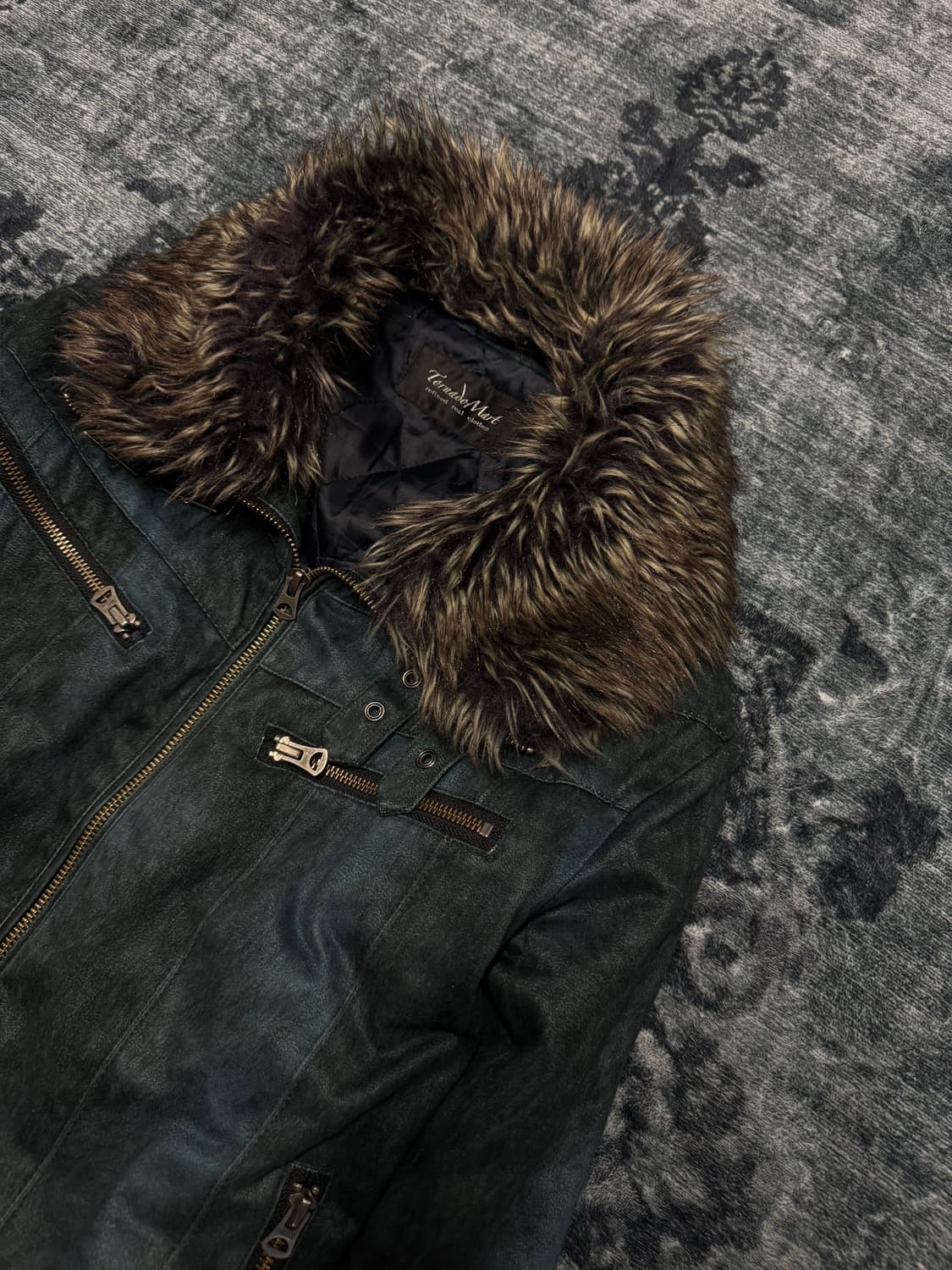 Tornado mart 00s archive dark blue fur j 상품이미지3