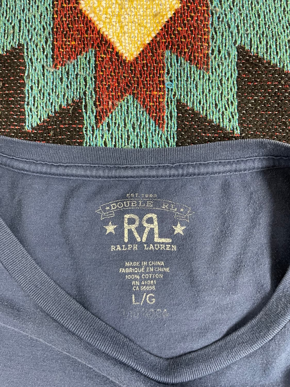 RRL 네이비 블루 티셔츠(L) 상품이미지2