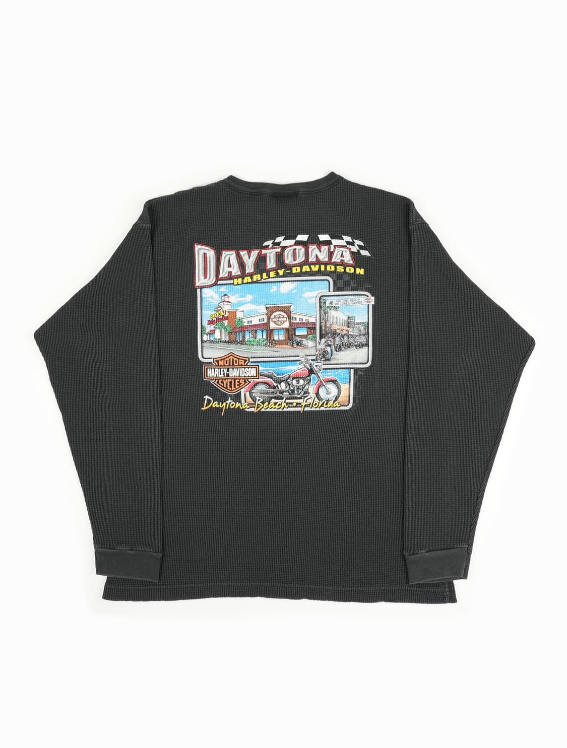 [L] 빈티지 90s 할리데이비슨 와플 롱슬리브 상품이미지1