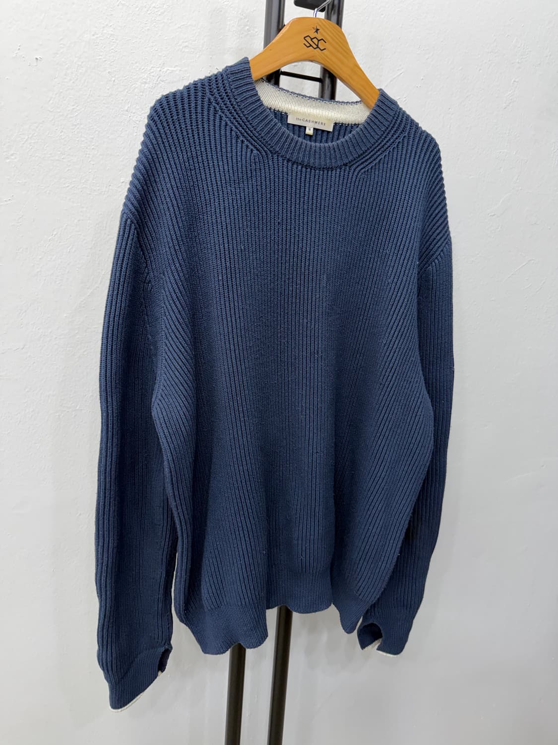 정품) 더캐시미어 한섬 루즈핏 사이드지퍼 골지 니트 M  상품이미지2