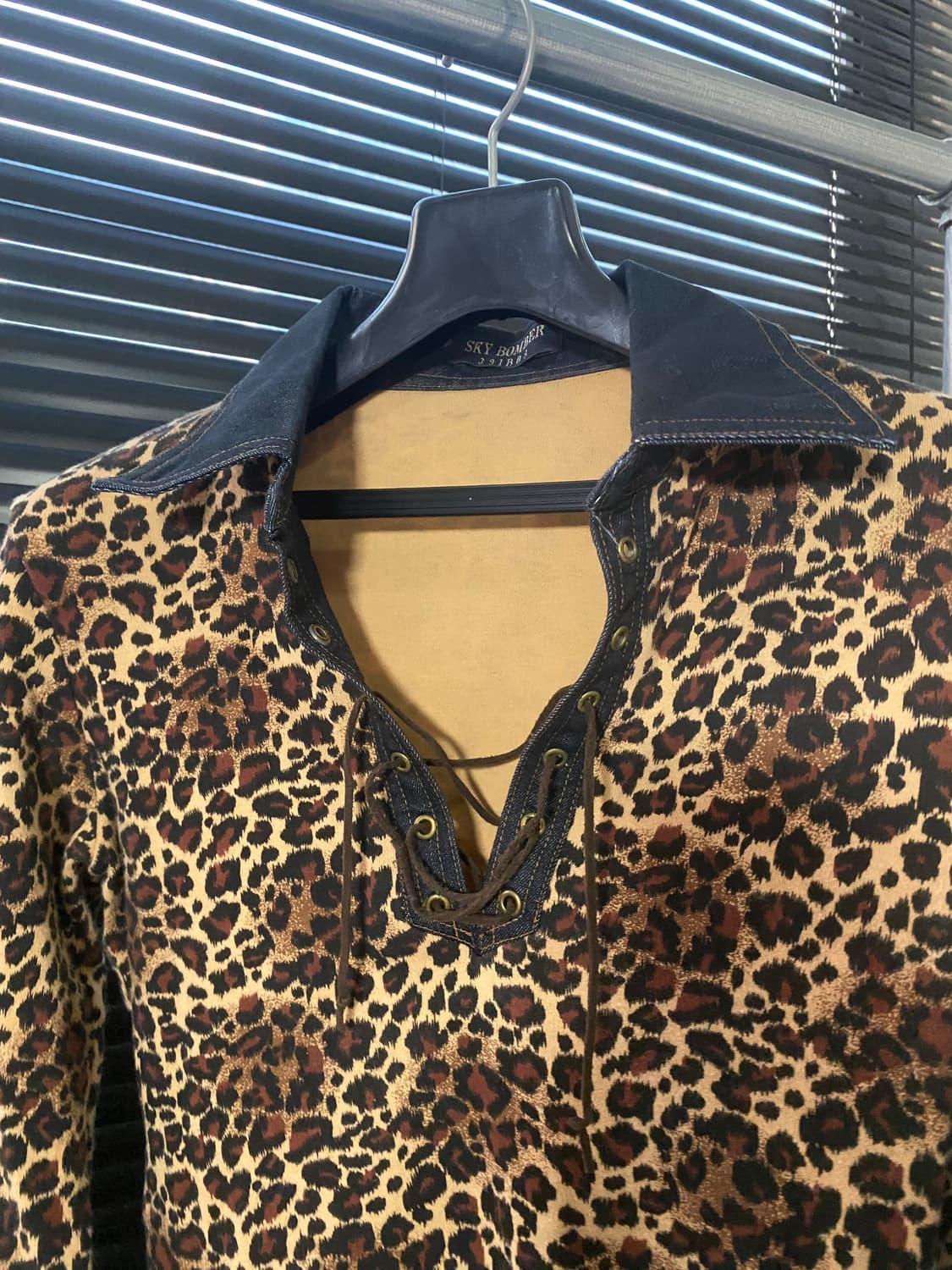 Leopard Denim Point Long Sleeve 상품이미지5