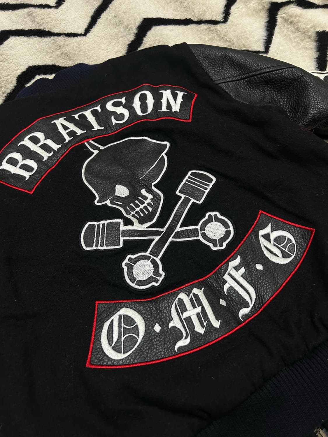 [S]브랫슨 패치 스컬 스타디움 바시티/소가죽 상품이미지1